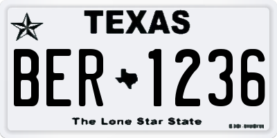 TX license plate BER1236