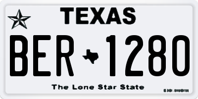 TX license plate BER1280