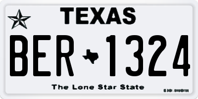 TX license plate BER1324