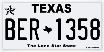 TX license plate BER1358