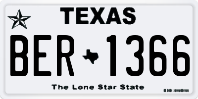 TX license plate BER1366