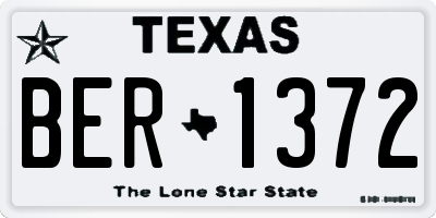 TX license plate BER1372