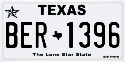 TX license plate BER1396