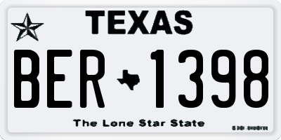 TX license plate BER1398