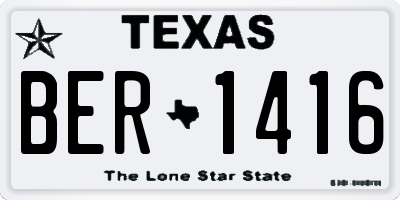 TX license plate BER1416