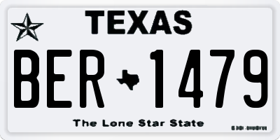 TX license plate BER1479