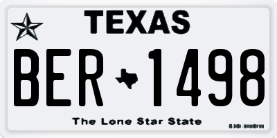 TX license plate BER1498