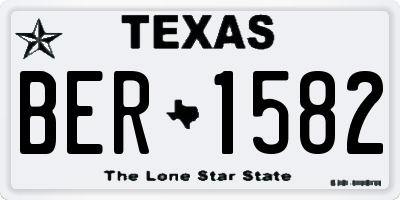 TX license plate BER1582