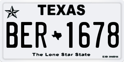 TX license plate BER1678