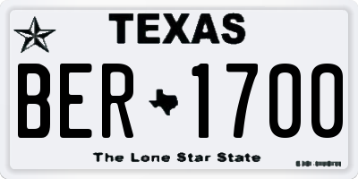 TX license plate BER1700