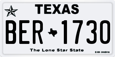 TX license plate BER1730