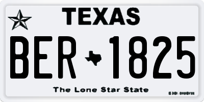 TX license plate BER1825
