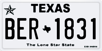 TX license plate BER1831