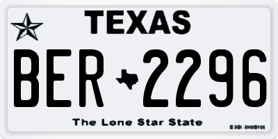 TX license plate BER2296
