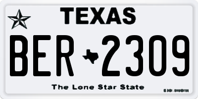 TX license plate BER2309
