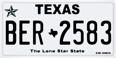 TX license plate BER2583