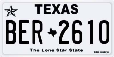 TX license plate BER2610