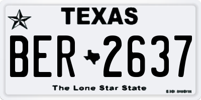 TX license plate BER2637