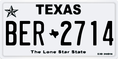 TX license plate BER2714