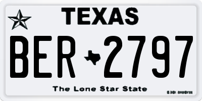 TX license plate BER2797