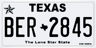 TX license plate BER2845