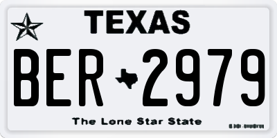 TX license plate BER2979