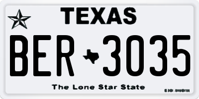 TX license plate BER3035