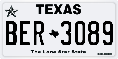 TX license plate BER3089