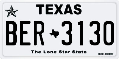 TX license plate BER3130