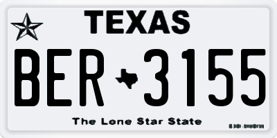 TX license plate BER3155