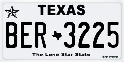 TX license plate BER3225