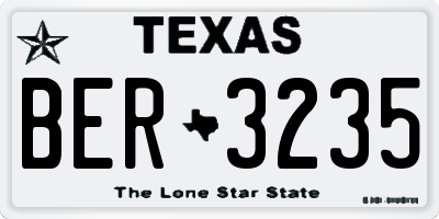 TX license plate BER3235