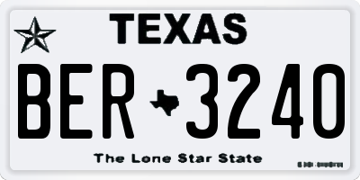 TX license plate BER3240