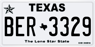 TX license plate BER3329