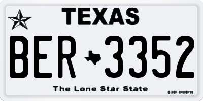 TX license plate BER3352