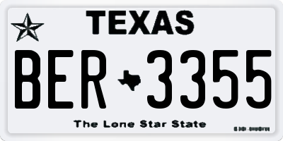 TX license plate BER3355