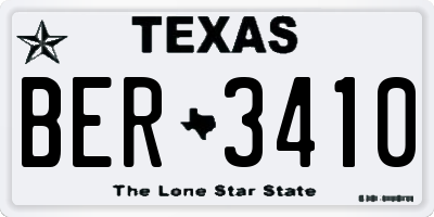 TX license plate BER3410