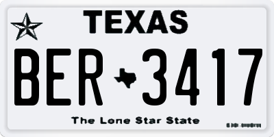 TX license plate BER3417