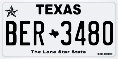 TX license plate BER3480