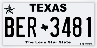 TX license plate BER3481
