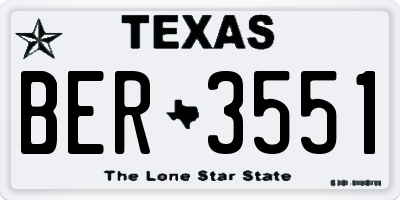 TX license plate BER3551