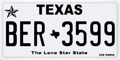 TX license plate BER3599