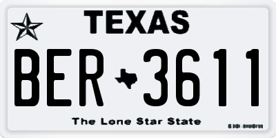 TX license plate BER3611