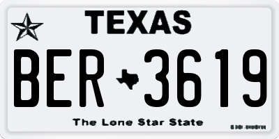 TX license plate BER3619