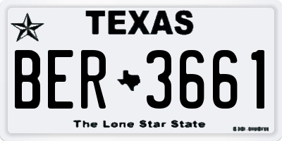 TX license plate BER3661