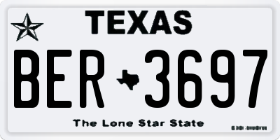 TX license plate BER3697