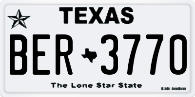 TX license plate BER3770