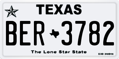 TX license plate BER3782