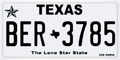 TX license plate BER3785