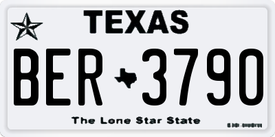 TX license plate BER3790
